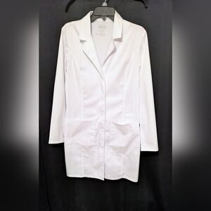 Cherokee Authentic Workwear Premium Rayon Stretch White Long Sleeve Lab Coat #2